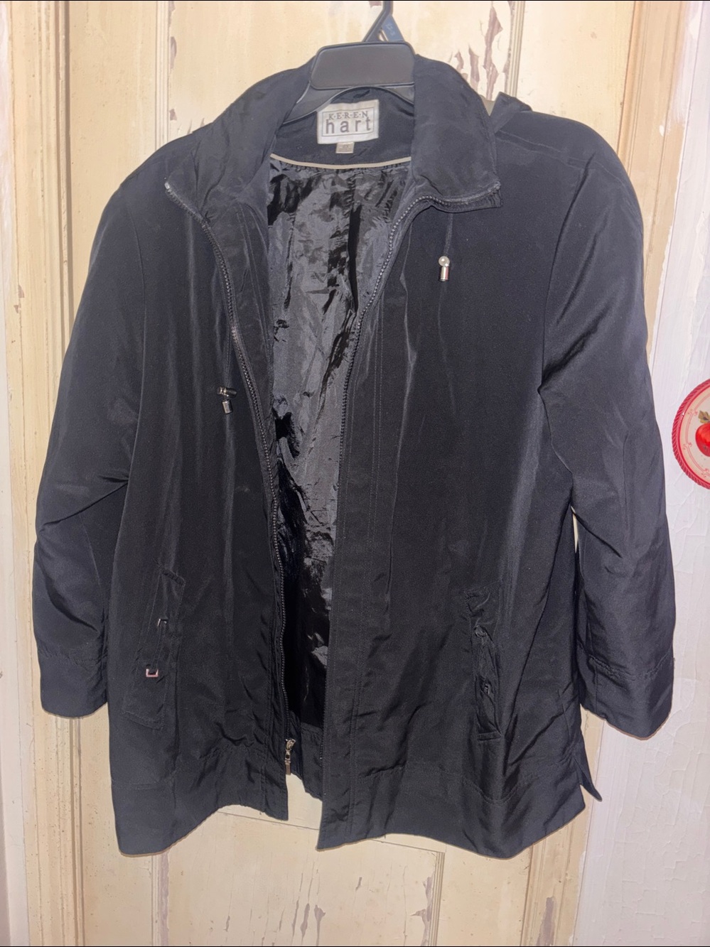 KEREN hart by Alex — Black Hooded Jacket (2X) Structured Power Shoulder
